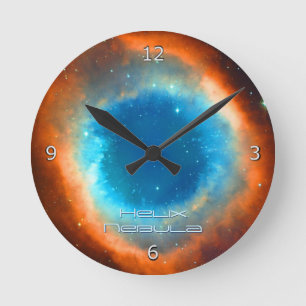 Helix Nebula, Galaxies and Stars Round Clock