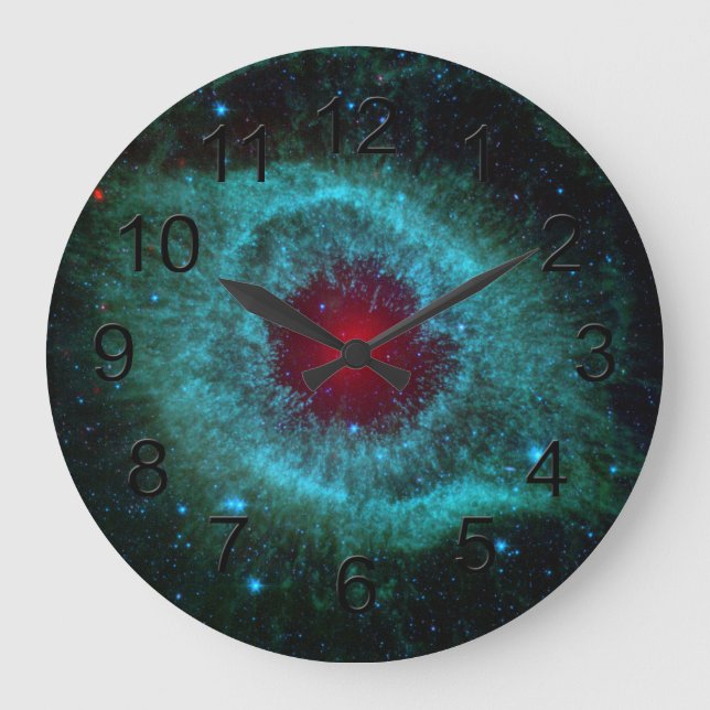 Helix Nebula Space Astronomy Science Photo Large Clock (Front)