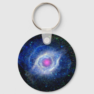 Helix Nebula Ultraviolet Eye of God Space Photo Keychain
