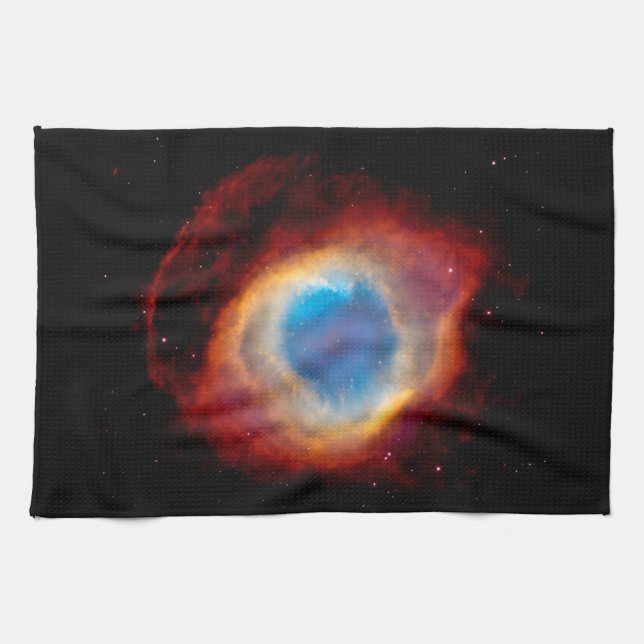 Helix Planetary Nebula NGC 7293 - Eye of God Kitchen Towel (Horizontal)