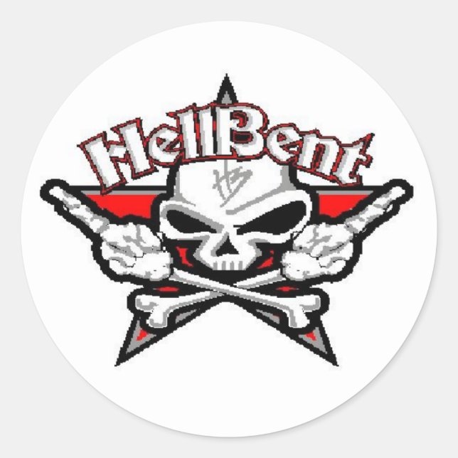 hell bent 1 classic round sticker (Front)
