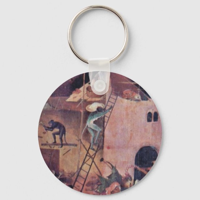 Hell.,  By Hieronymus Bosch (Best Quality) Keychain (Front)