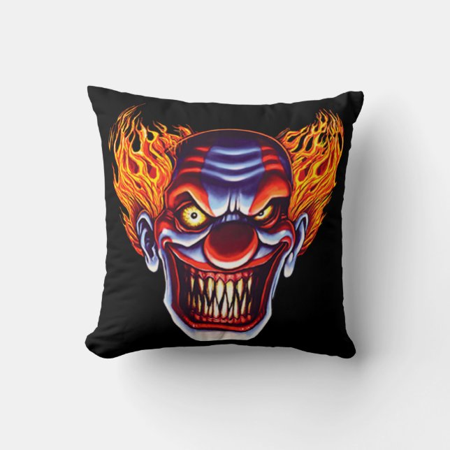 Hell Clown Throw Pillow (Front)