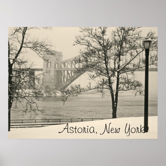 Hell Gate Bridge, Astoria, NY Poster de style Vint (Devant)