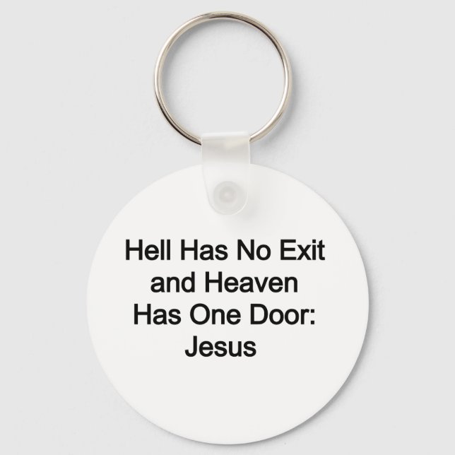 Hell has no exit and Heaven has one door: Jesus Keychain (Front)