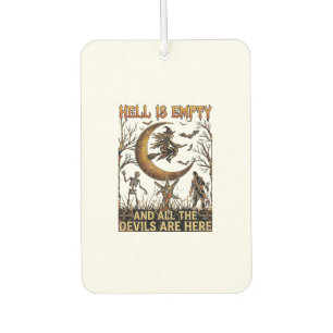 Hell Is Empty Halloween Witch Crescent Moon Skelet Air Freshener