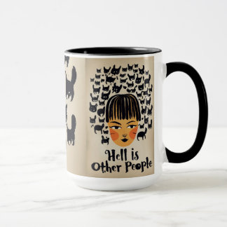 Hell is Other People Cat Mug for Introverts