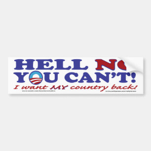Hell-No-with-Obama-Logo Bumper Sticker