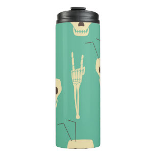 Hell party seamless pattern. Human skulls as goble Thermal Tumbler