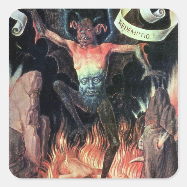 Hell, right hand panel from Triptych of Earthly Square Sticker (Front)