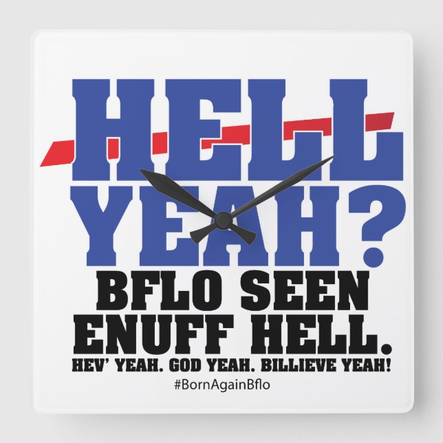 HELL YEAH? SQUARE WALL CLOCK (Front)