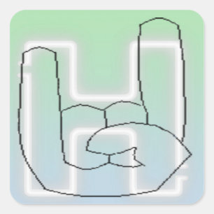 Hella Button Square Sticker