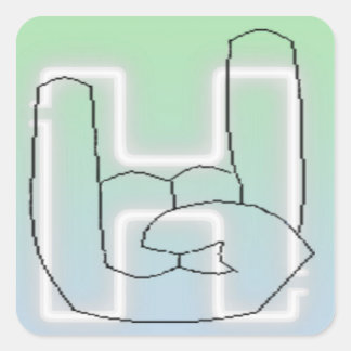 Hella Button Square Sticker