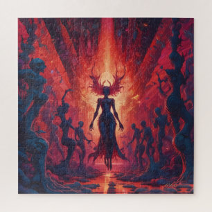 Hellacious Rave at the Lake of Fire - Ken Gauge Jigsaw Puzzle