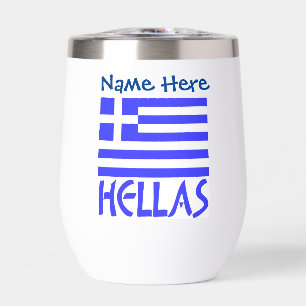 Hellas and Greek Flag Blue Personalization 