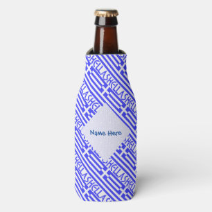 Hellas and Greek Flag Tiled Blue Personalization  Bottle Cooler