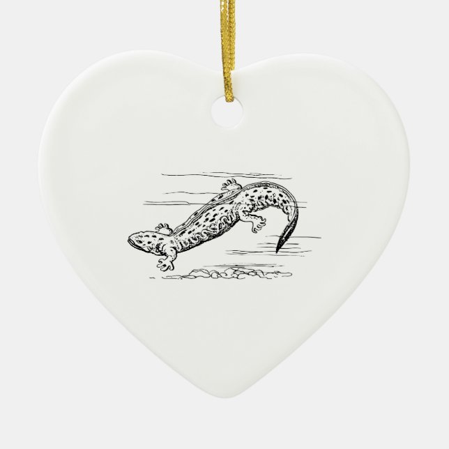 Hellbender Ceramic Ornament (Front)