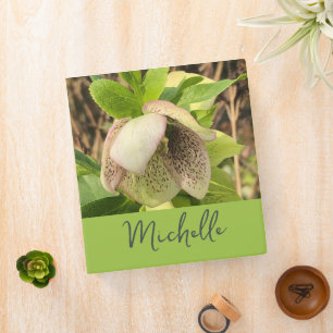 Hellebore Flower Garden Journal Custom Name      Binder