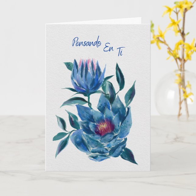Hellebores Azules Pensando en Ti Card (Yellow Flower)