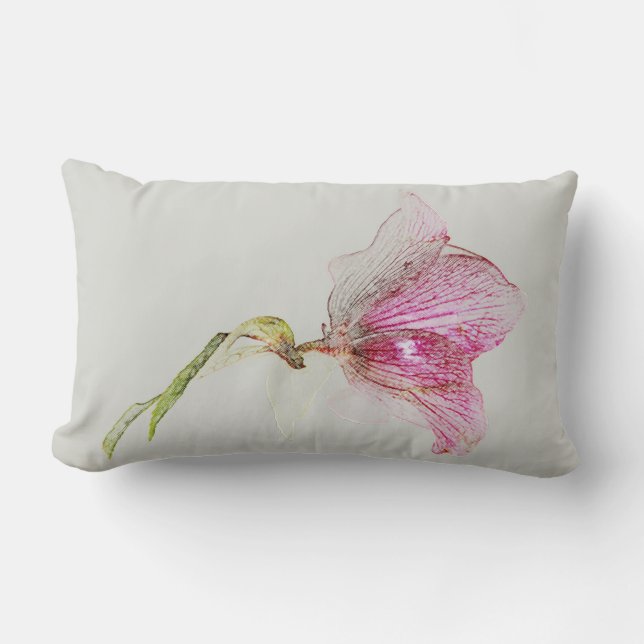 Helleborus botanical flower floral design lumbar pillow (Front)