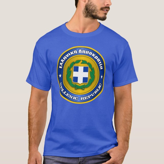 Hellenic Republic (Greece) Medallion Apparel T-Shirt (Front)