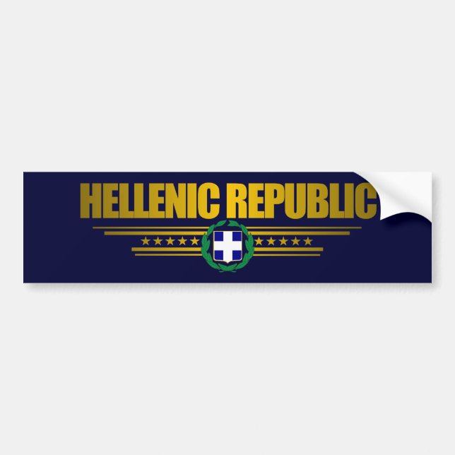 Hellenic Republic (Greece) Medallion Bumper Sticker (Front)