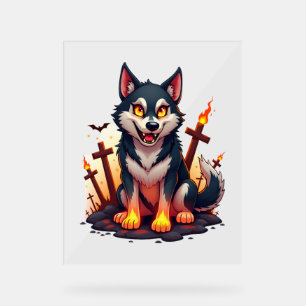 Hellhound Husky Dog Acrylic Sign