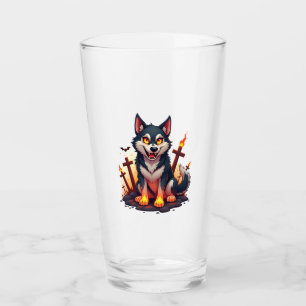 Hellhound Husky Dog Glass