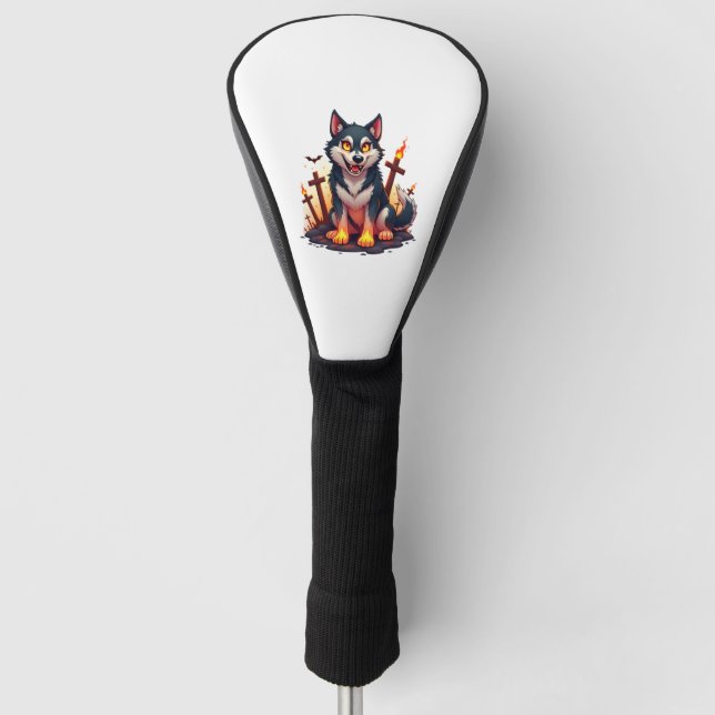 Hellhound Husky Dog Golf Head Cover (Front)