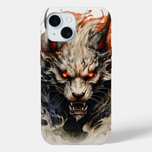 Hellish Beast Ink Painting iPhone 15 Case