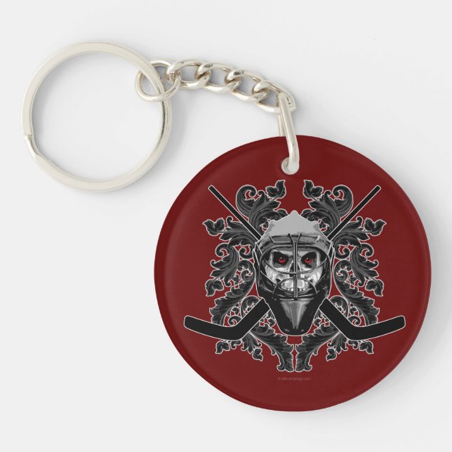 Hellish Hockey Goalie Keychain (Front)