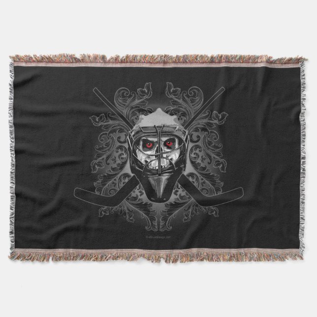 Hellish Hockey Goalie Throw Blanket (Front)
