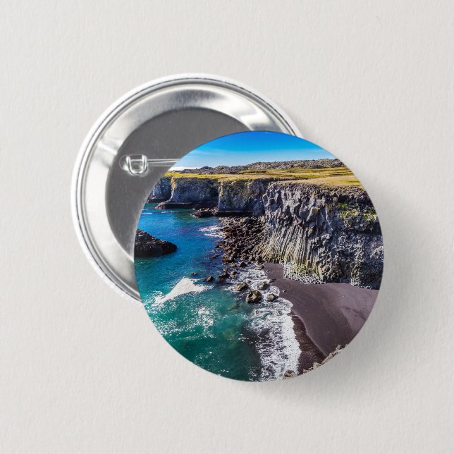 Hellnahraun Coast, Iceland 2 Inch Round Button (Front & Back)