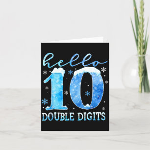Hello 10 Double Digits Snowflakes Winter Christmas Card