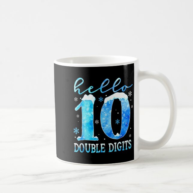 Hello 10 Double Digits Snowflakes Winter Christmas Coffee Mug (Right)