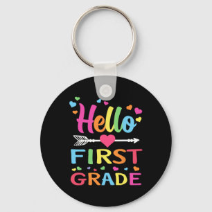 Hello 1st Grade Back To School First Grade Teacher Keychain