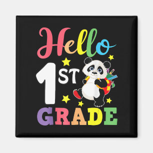 Hello 1st Grade Cute Panda Back To School Student Magnet
