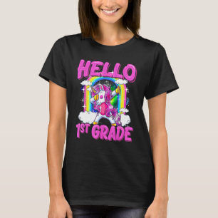 Hello 1st Grade Dabbing Unicorn Back To School T-Shirt