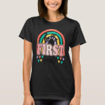 Hello 1st Grade Rainbow Groovy First Grader Back T T-Shirt<br><div class="desc">Hello 1st Grade Rainbow Groovy First Grader Back To School</div>