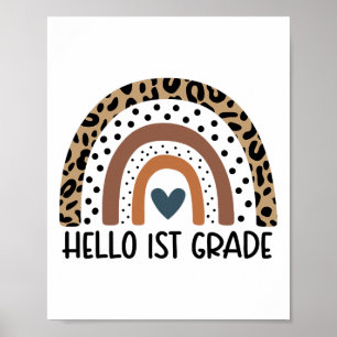 Hello 1st Grade Rainbow Teacher Team First Grade S Poster