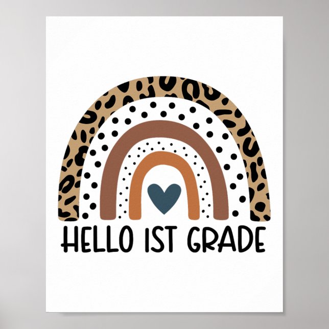 Hello 1st Grade Rainbow Teacher Team First Grade S Poster (Front)