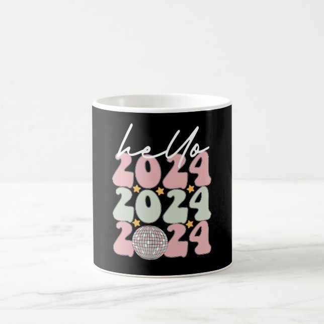 Hello 2024 Groovy Happy New Year Christmas Coffee Mug (Center)
