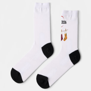Hello 2026 Cozy New Year Winter Stockings Graphic Socks