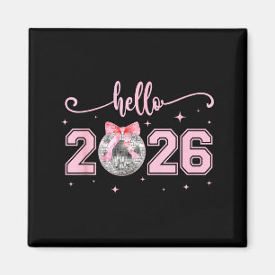 Hello 2026 Cute Nk Bow 2026 New Year's Eve Party Magnet