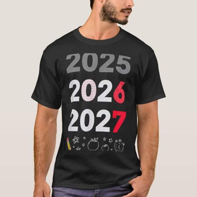 Hello 2026 Happy New Year 67 Funny Teacher Student T-Shirt (Front)