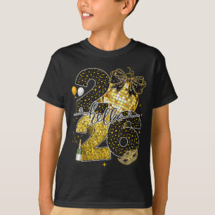 Hello 2026 Happy New Year Disco Ball Nye Countdown T-Shirt