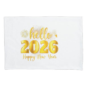 Hello 2026 Happy New Year Firework Family Pillowcase
