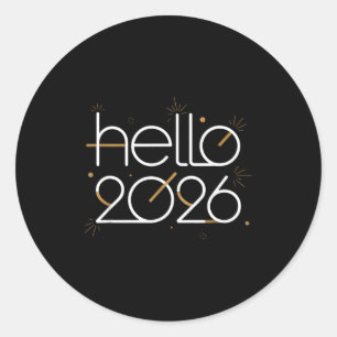 Hello 2026 Happy New Year Fireworks Celebration  Classic Round Sticker