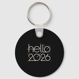 Hello 2026 Happy New Year Fireworks Celebration  Keychain