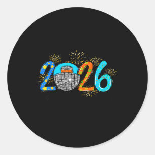 Hello 2026 Happy New Year Party Boys Kids Toddlers Classic Round Sticker